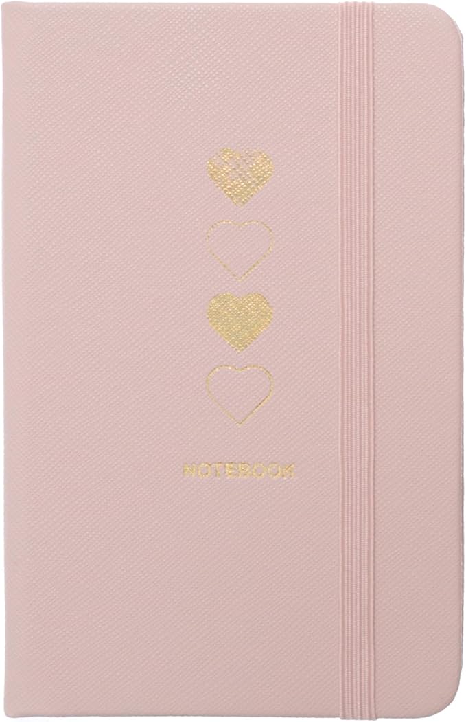 Simba Notebook Leather Plastic 80 Sheets Ruled 14x21cm with Elastic Closure, Pen Loop, and Ribbon Bookmark